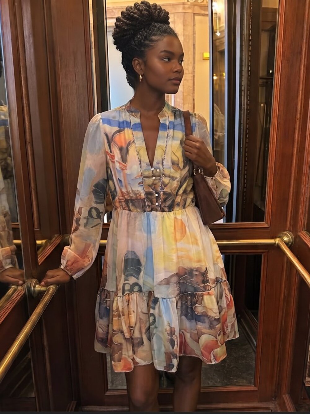 FASHION NOVA Walks Through Rome Chiffon Mini Dress NWT Sz XL